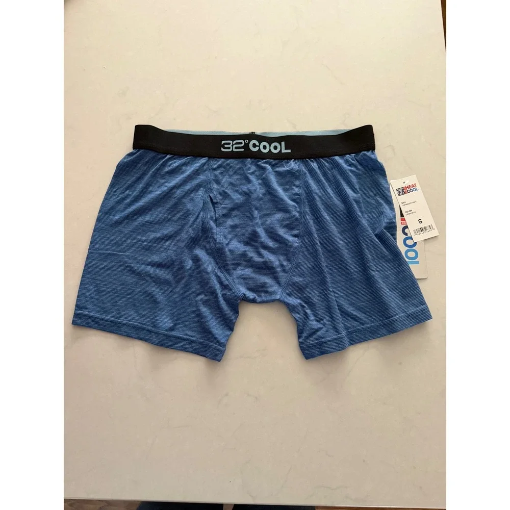 32 Degrees Cool Mens Boxer Briefs Denim Matrix Blue Small TMF99552RT-359-S‎ NWT